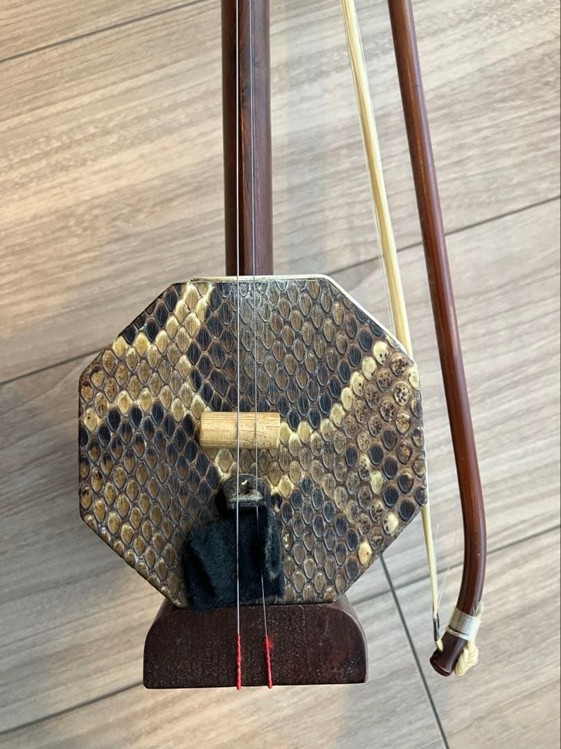 二胡　民族楽器　弦楽器　付属品あり セミハードケース付