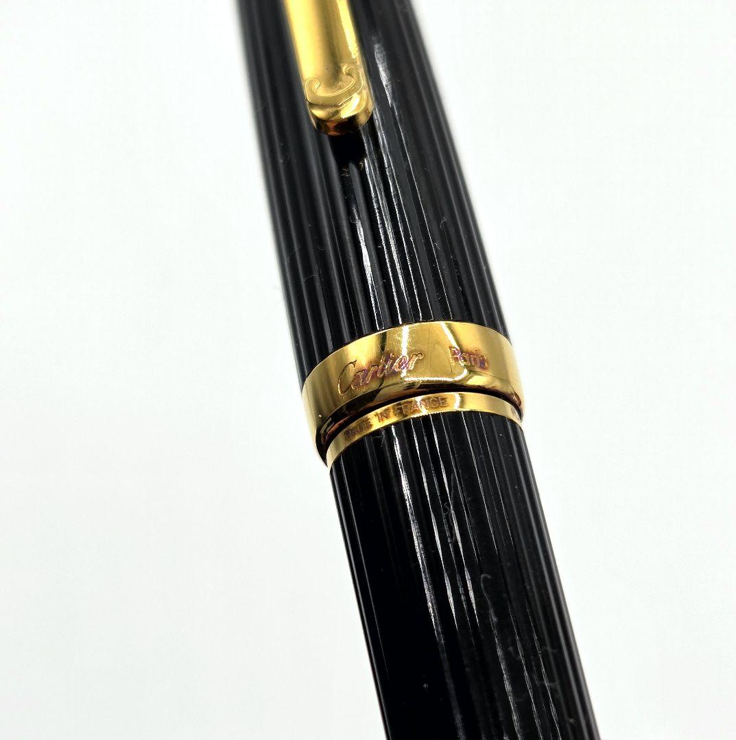 Cartier ボールペン ブラックコンポジット ゴールドプレイテッド ゴドロン