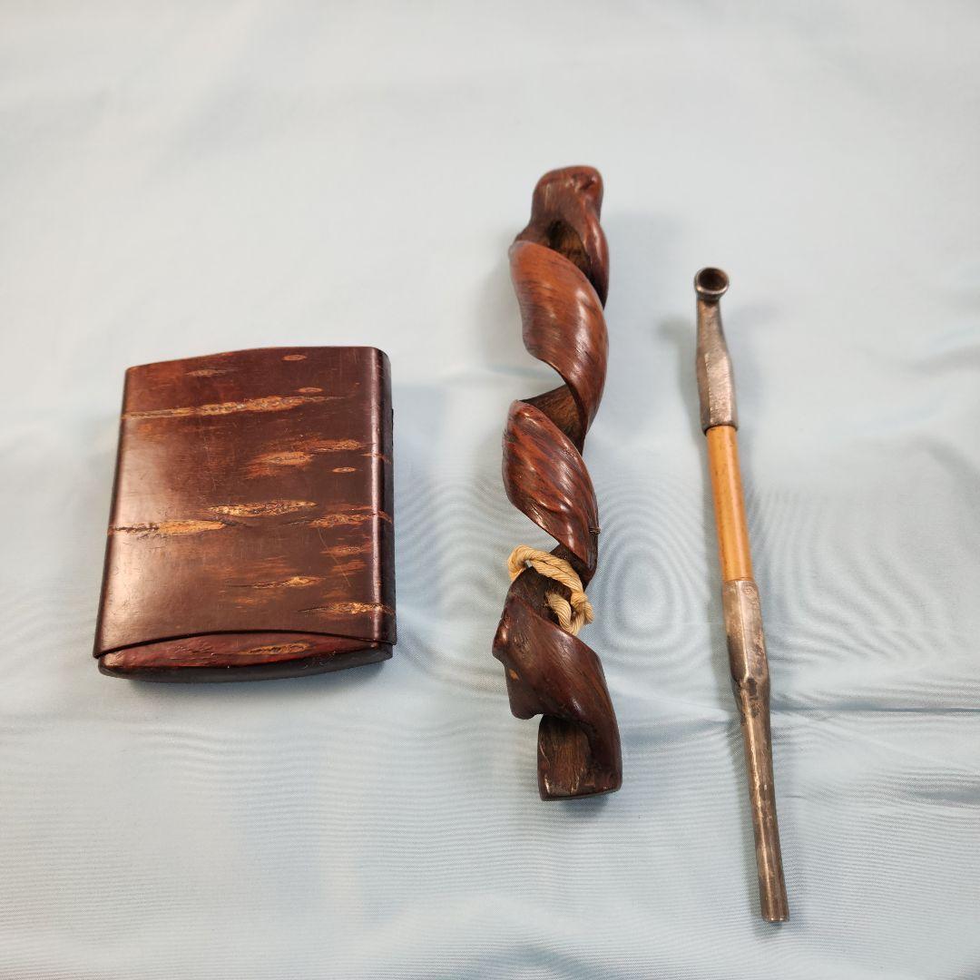 【純銀】煙管 煙草入れ 煙管入れ 刻印 【33.59g】