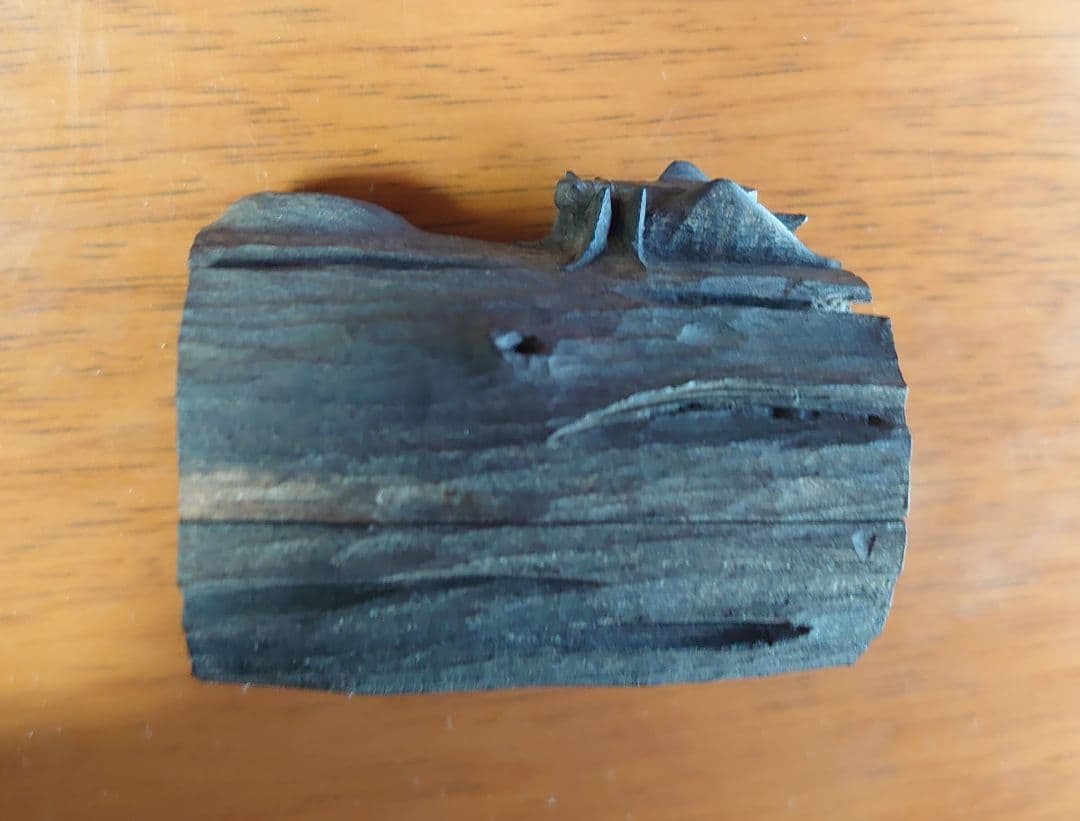 小玉治朗 「炭に鈴虫」黒柿 木彫香合 茶道具 共箱付き