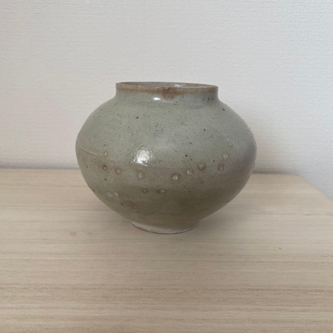李朝 白磁 小壺 高さ11cm 花入