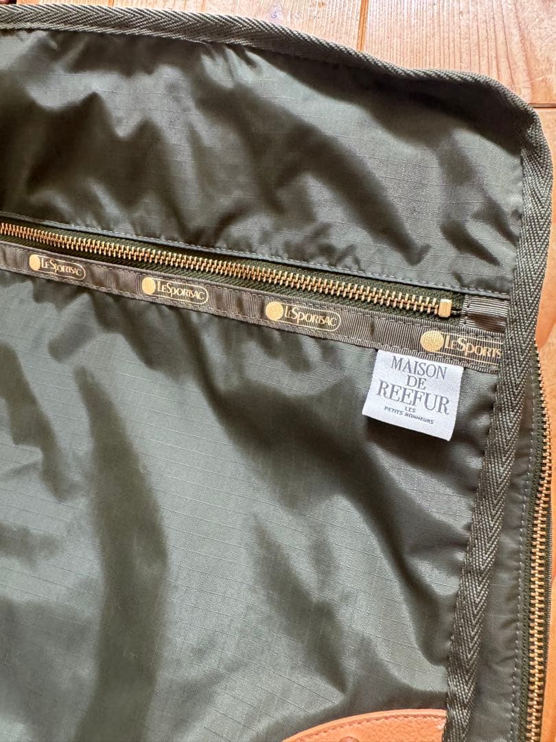 レア美品レスポートサック×リーファー　カーキ×レオパードパッキングバッグL