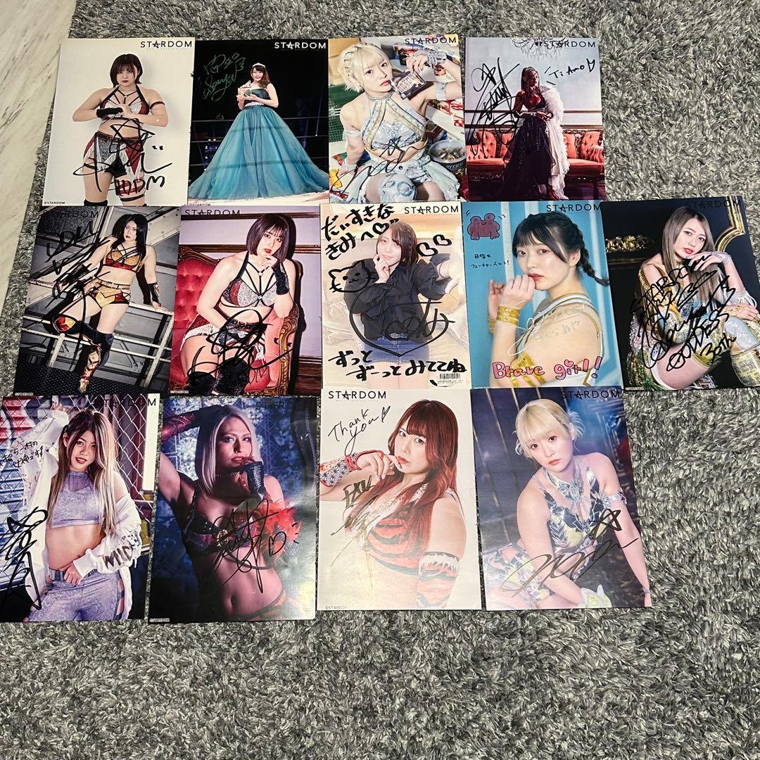 【値下げ！】STARDOM サイン入りポストカード 13 枚セット（バラ売り可）