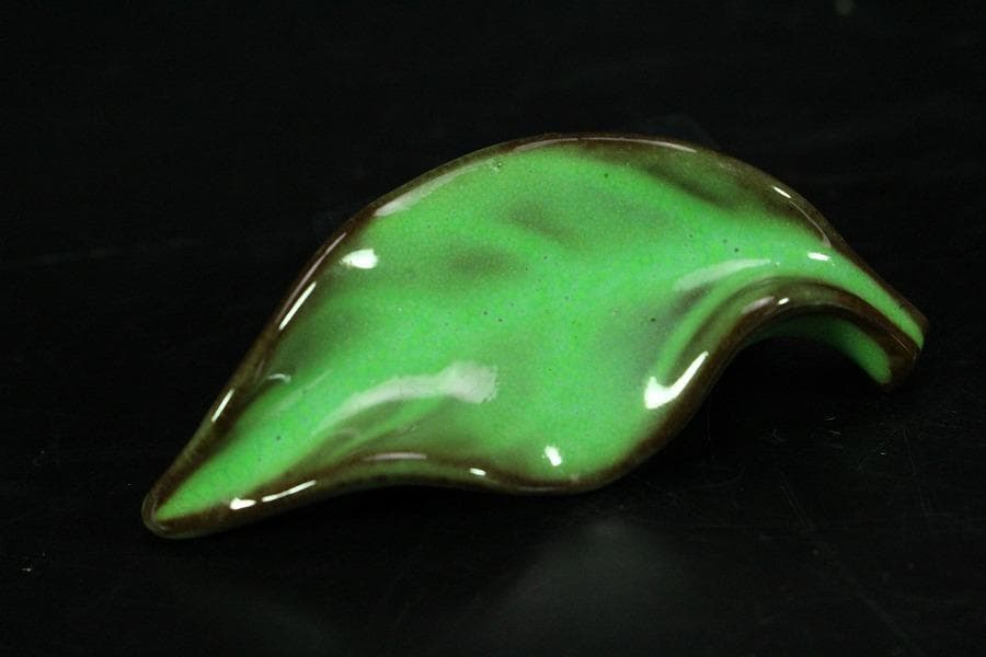 葉形 箸置 現川 十三代 横石臥牛 共箱(K-LC540)