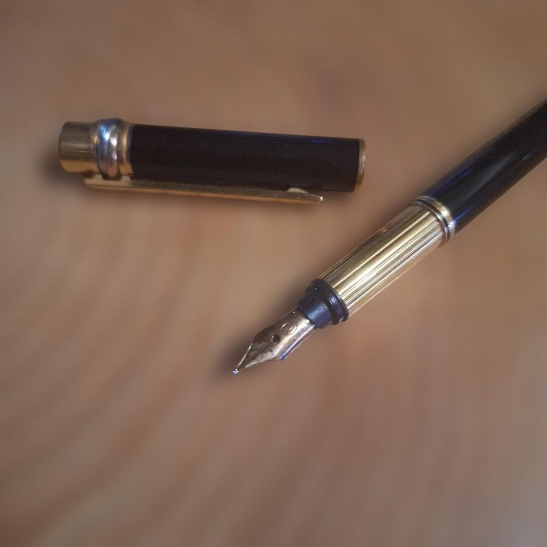 Cartier カルティエ トリニティ 万年筆 ブラック×ゴールド アンティーク