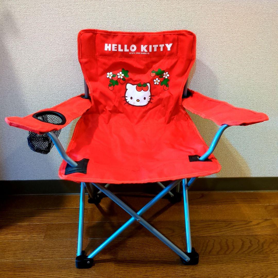 希少　平成レトロ　サンリオキティーちゃん 折りたたみチェア　収納ケース付き