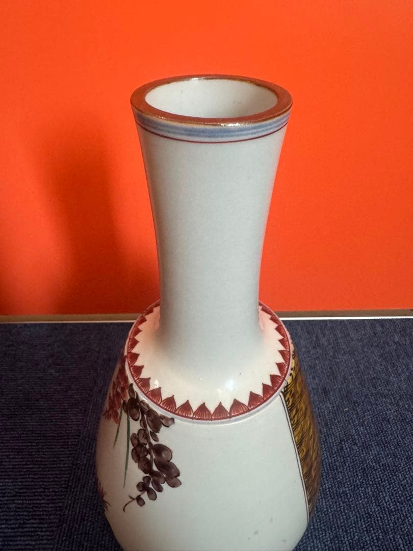 1802 浅蔵五十吉造 九谷 鳥 瑞鳥華生　花瓶