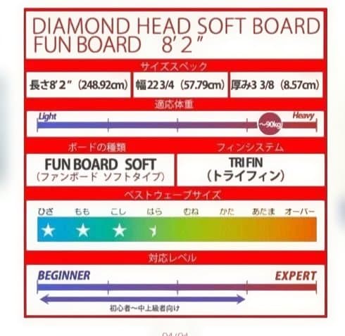DiamondheadコストコCostcoロングボードセットスポンジファンサーフ
