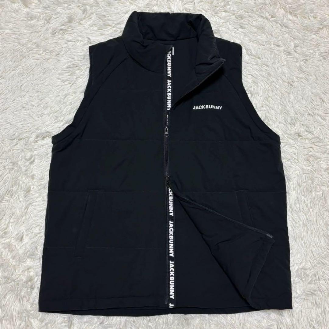 【ジャックバニー】ゴルフウェア 2way ダウンジャケット ベスト　黒　LL