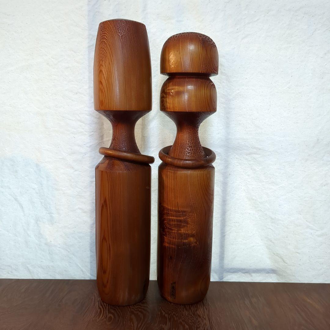 屋久杉　夫婦こけし人形