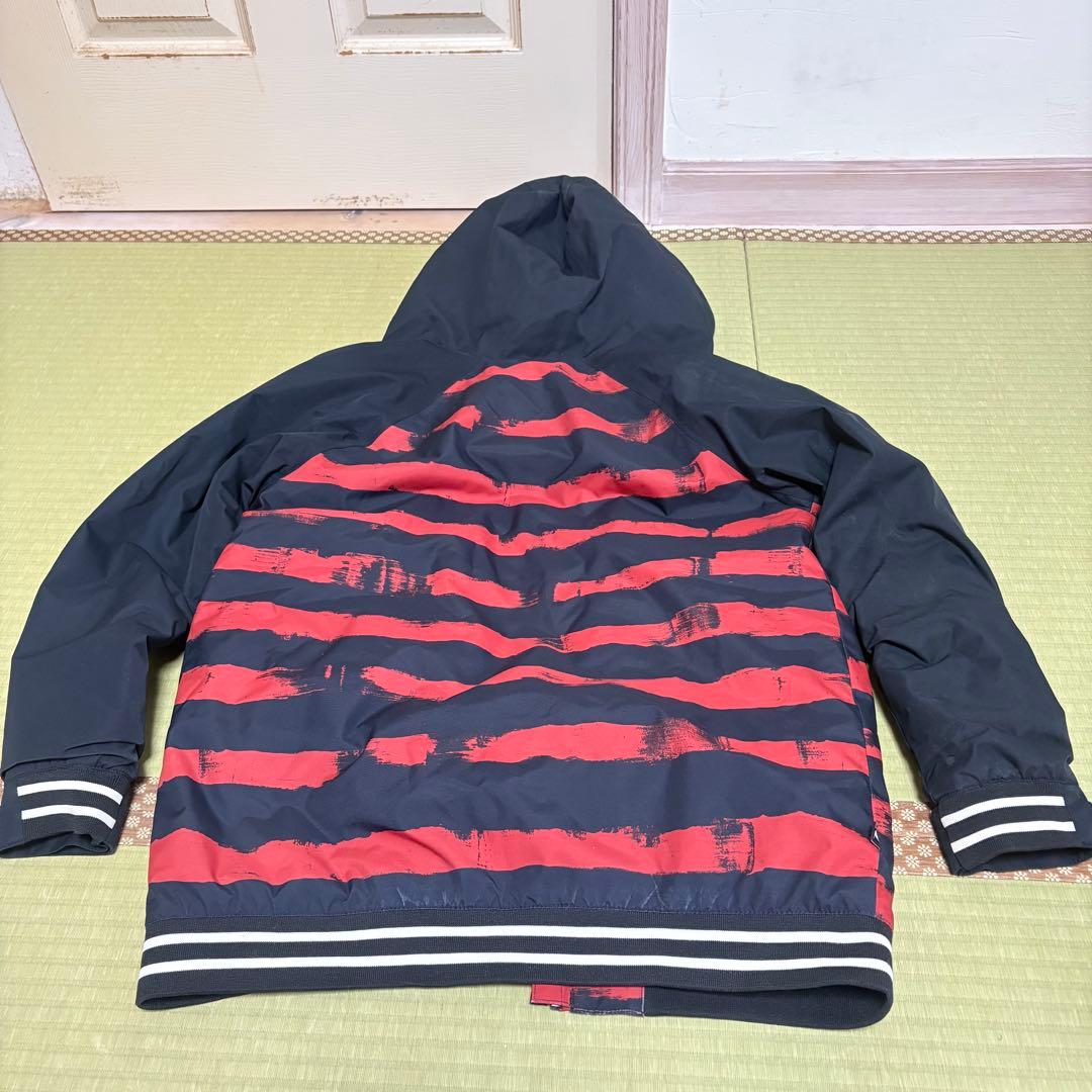BURTON スノーボードウェア XL 赤黒ストライプ150〜160