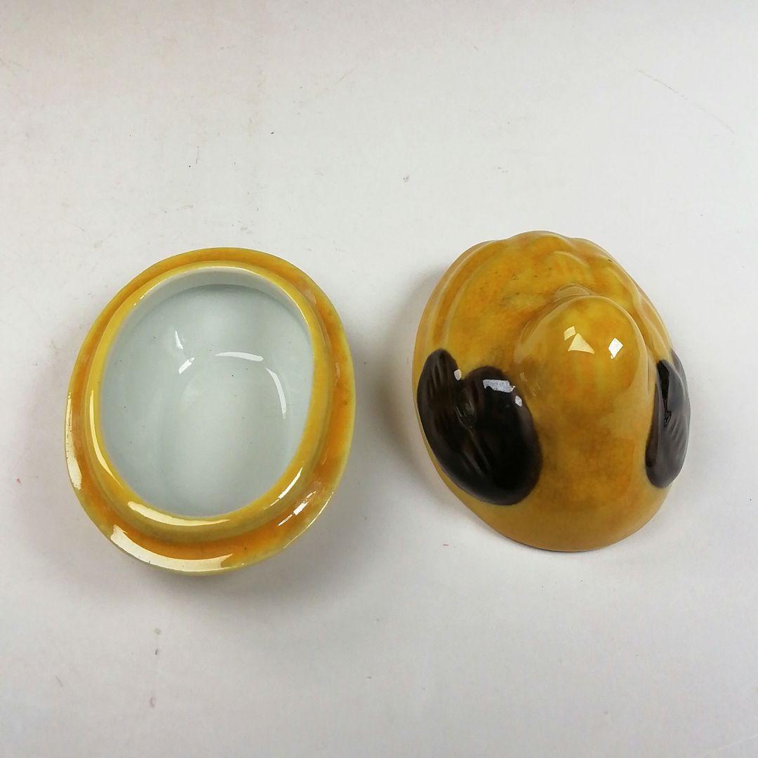 Ｗ４０　香合　『交趾花喰鳥』『手塚祥堂 造』　共箱　茶道具