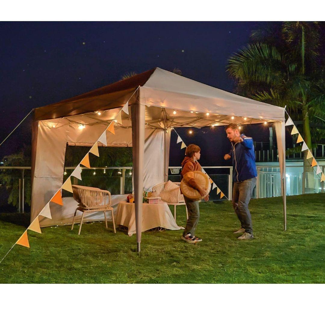 ポール式テント 約3m x 3m ベージュ