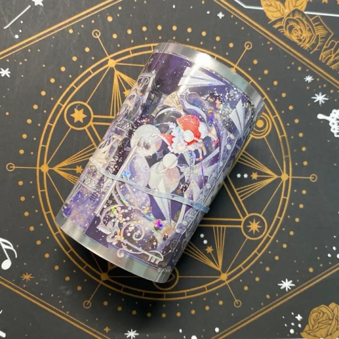 【9290】海外　マステ　中古巻　貝殻光マスキングテープ　装飾背景系　紫