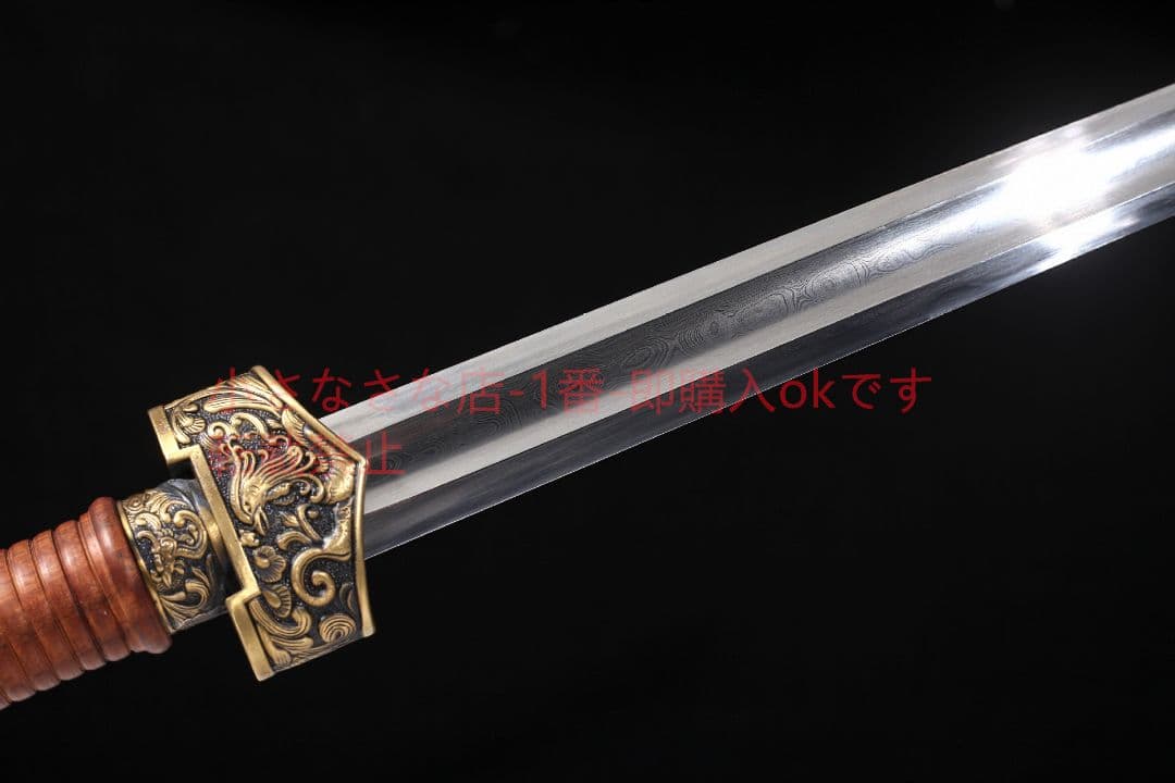 竜鳳腰刀純銅上等酸枝木紋鋼焼刃  古兵器 武具 刀装具 日本刀 模造刀 居合刀