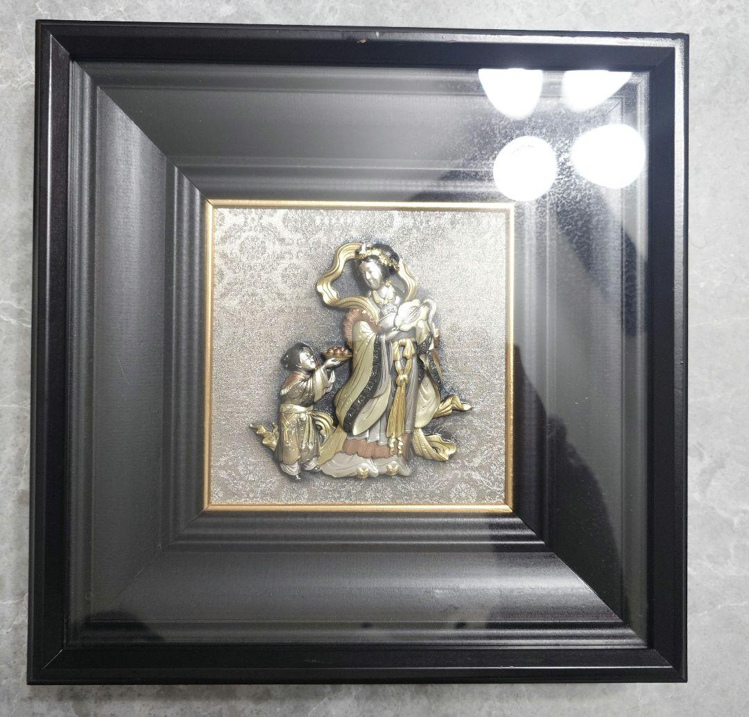 高岡彫金師 青鳳(内島市平) 七福神 弁財天 金銀銅象嵌