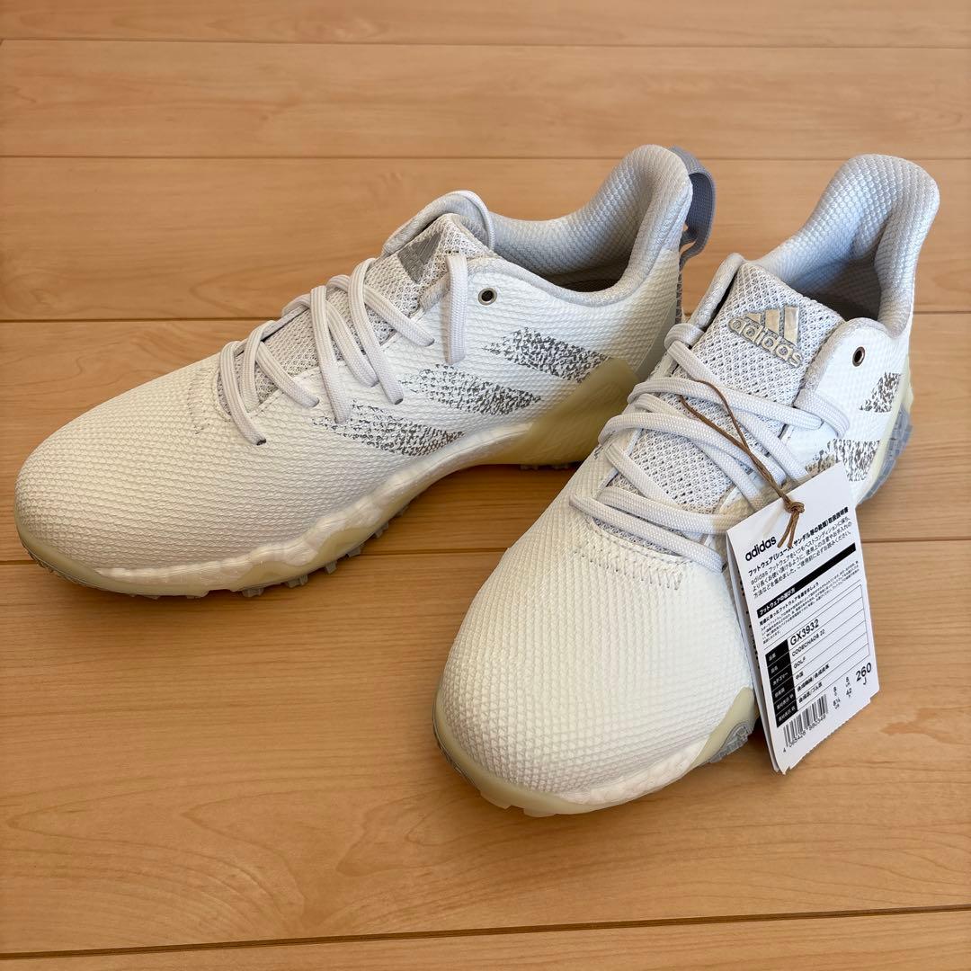 新品 adidas ゴルフシューズ ホワイト コードカオス22 26cm