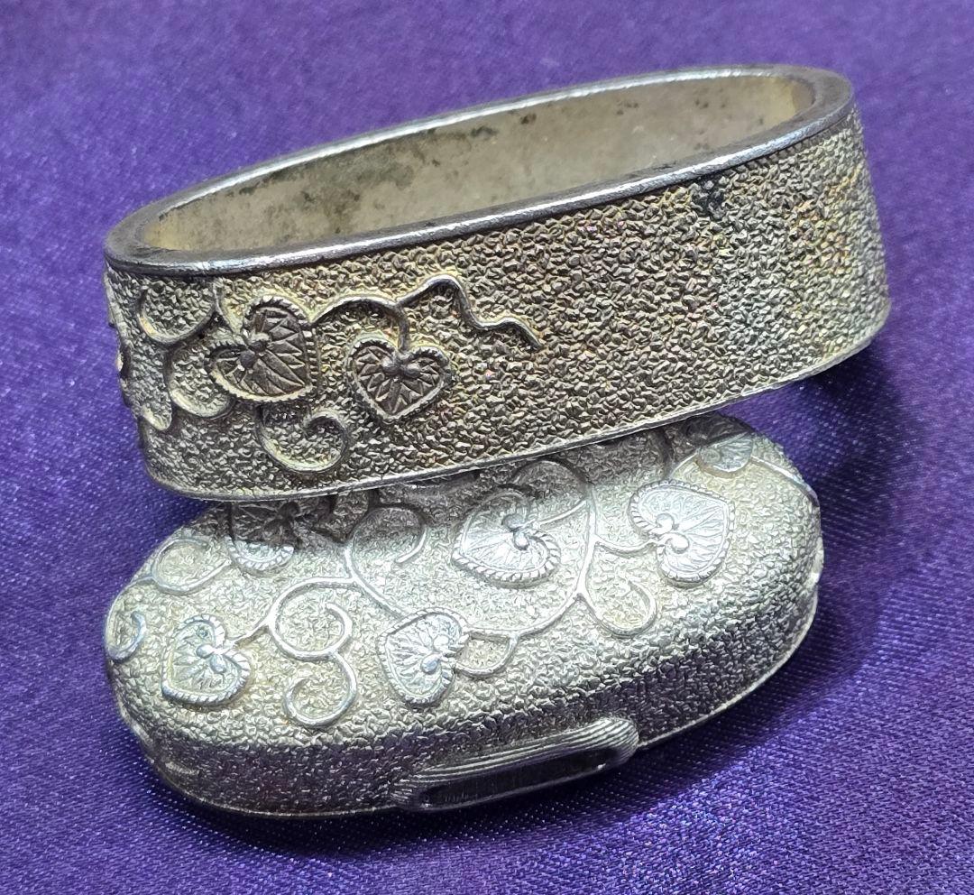 拵金具一作 銀地 3点 刀装具