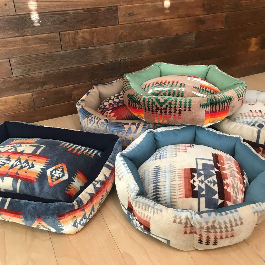 ペットベッド　ハンドメイド444 ペンドルトン　リメイク　猫ベッド　犬ベッド