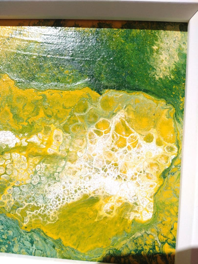 フルイドアート【太陽の鼓動】SMサイズ◆ポーリングアート◆キャンバスアート