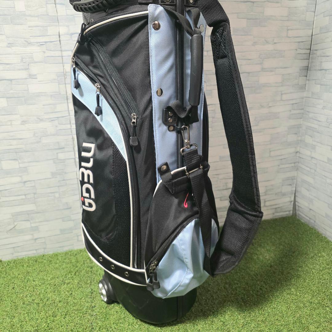極美品 MEGA GOLF キャスター付 ハードケース キャディバッグ ブラック