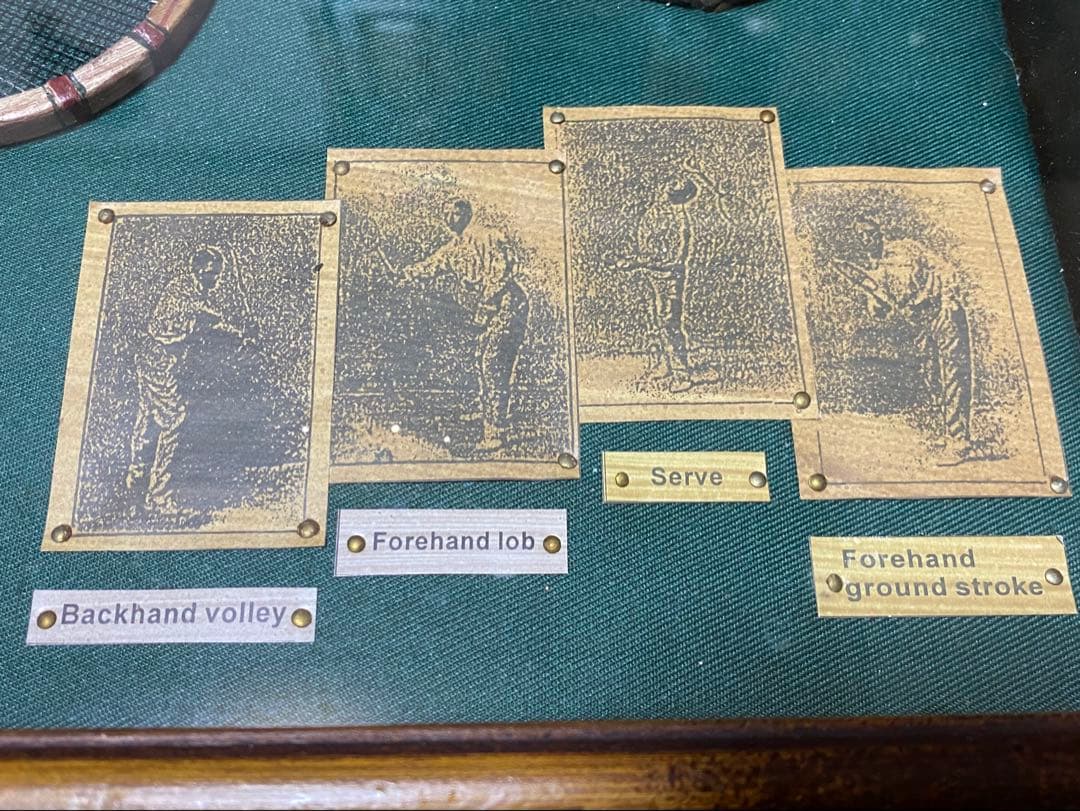 ◆激レア！テニス◆ ヴィンテージ壁掛け◆額縁◆オブジェ◆ディスプレイ◆ラケット史