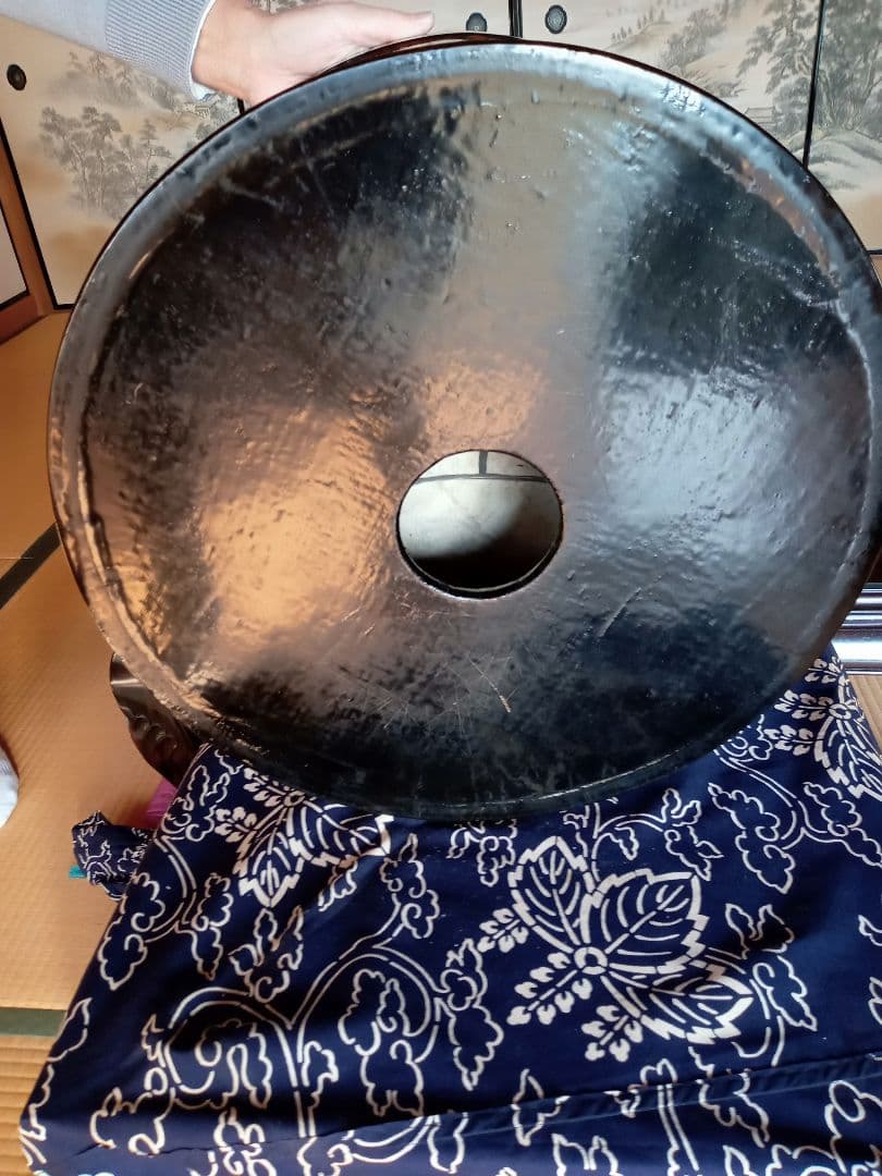 火鉢　大型　漆塗火鉢　若狭塗　古代若狭塗　火箸付　大火鉢アンティーク　希少