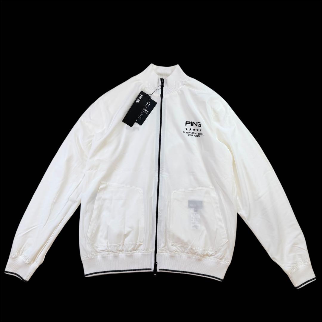 【新品】PING　リバーシブル ニット　メンズ　3L　白　フルジップ　ゴルフ