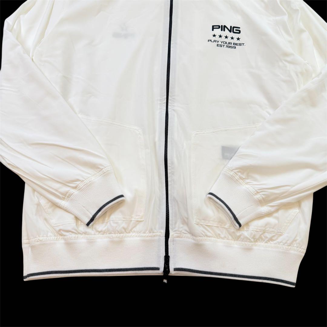 【新品】PING　リバーシブル ニット　メンズ　3L　白　フルジップ　ゴルフ
