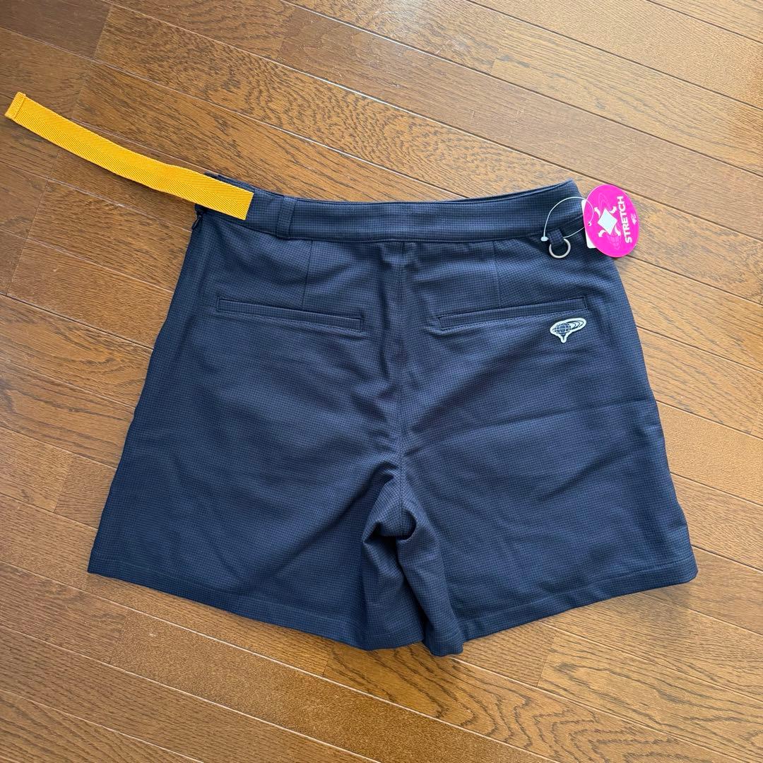 【BEAMS GOLF】ラップキュロット ネイビー 裏地付き 千鳥柄