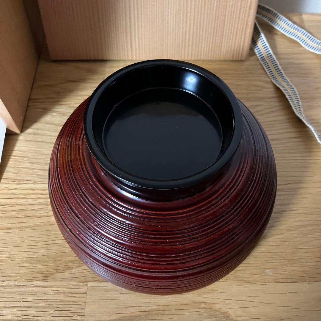 輪島塗 大雅堂謹製 乱れ挽 大椀5客 雑煮椀/丼椀/麺椀/煮物椀 漆器