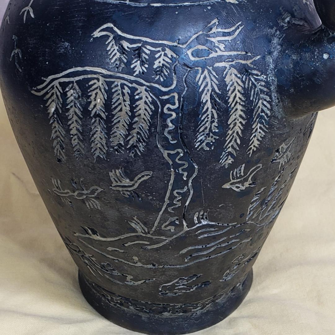 ◆『高麗銀象嵌蒲柳水鳥紋浄瓶』水瓶 銅瓶◆検）新羅仏 百済仏 仏像 天平仏 空海