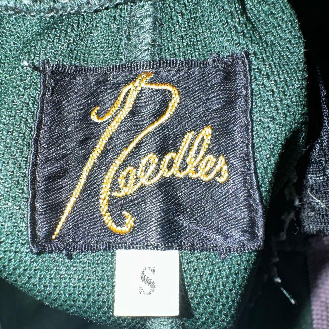 【名作カラー】Needles トラックパンツ ストレート S グリーン×ピンク蝶