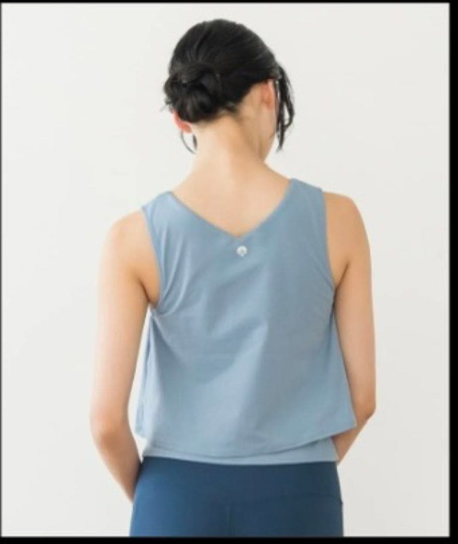 ★SUKALA★カップ付きフレアタンクトップ スモークブルー LL