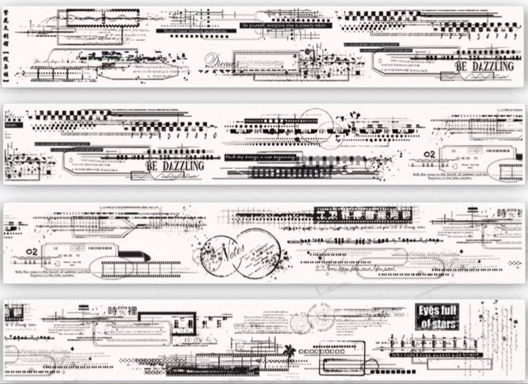 PET 线与框 ダイカット加工　5cm×5m 海外マスキングテープ