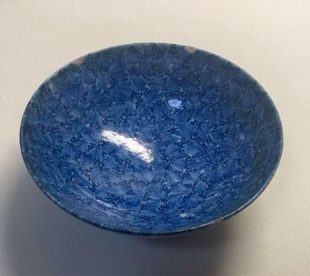 中国染付お碗東雲堂製明治？日本製お茶碗名品アンティーク唐物古美術品骨董江戸青磁