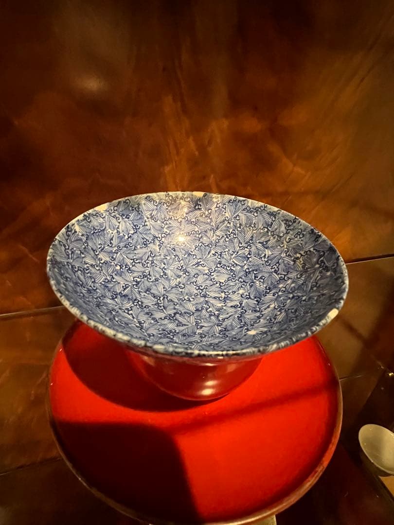 中国染付お碗東雲堂製明治？日本製お茶碗名品アンティーク唐物古美術品骨董江戸青磁