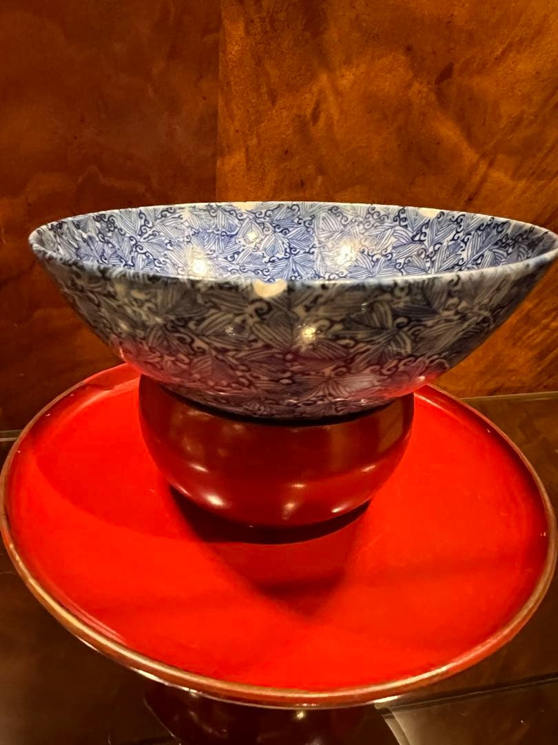 中国染付お碗東雲堂製明治？日本製お茶碗名品アンティーク唐物古美術品骨董江戸青磁