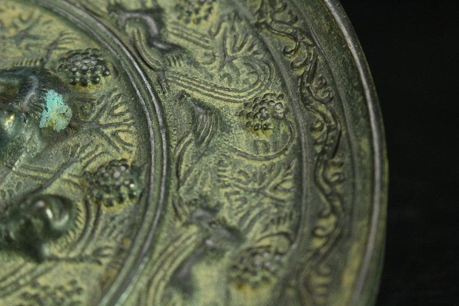中国美術 古鏡 獣紋 銅鏡(K-YC580)