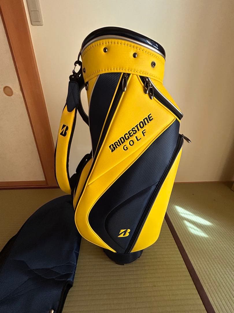 美品BRIDGESTONE GOLF キャディバッグ イエロー/ネイビー