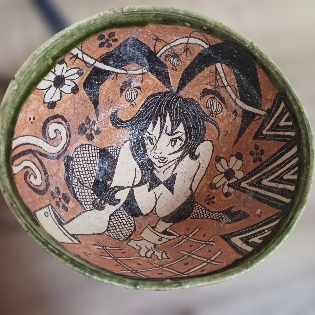 深見文紀　漫画織部茶碗　初期の名作　バニーガール