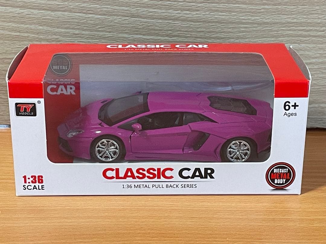 北箱　ミニカーランボルギーニ アヴェンタドール パープル