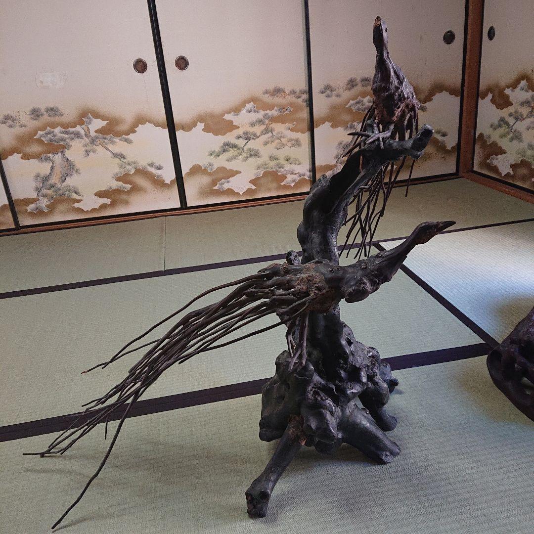 【大正レトロ/明治レトロ/昭和レトロ 】木製置物 孔雀 くじゃく 花台 当時物