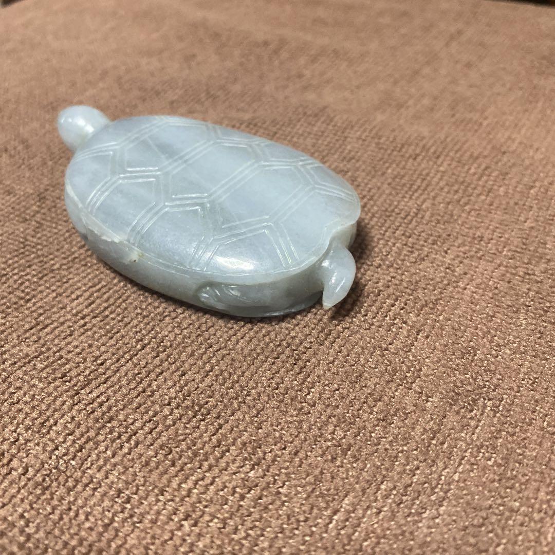 翡翠 亀 置物