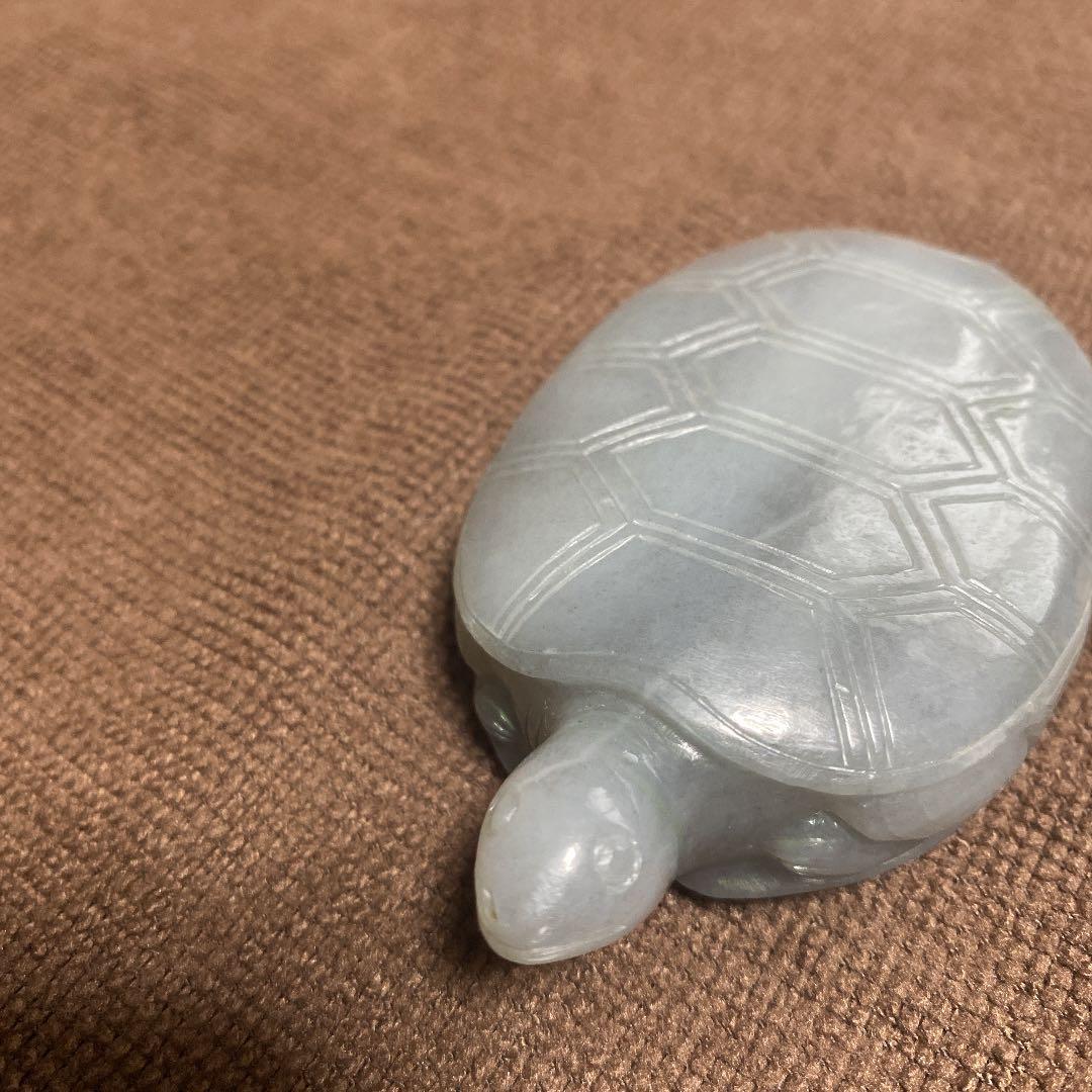 翡翠 亀 置物