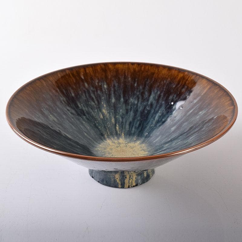 中国　南宋　建窯　兎毫盞　禾目天目茶碗　時代箱付　V　R8417