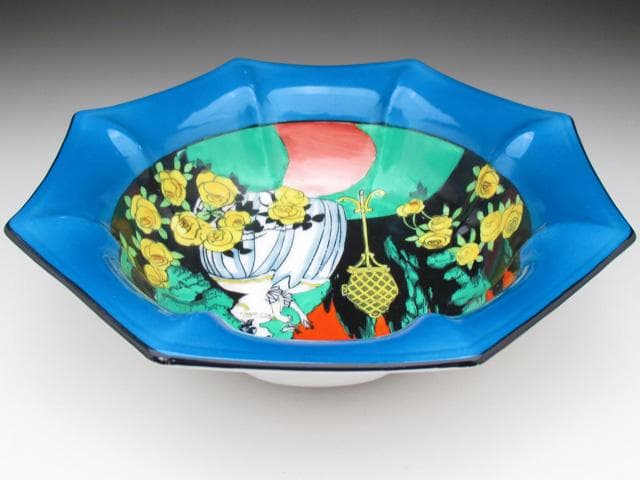 オールドノリタケ ストローリングレディ 多角ボウル 20cm