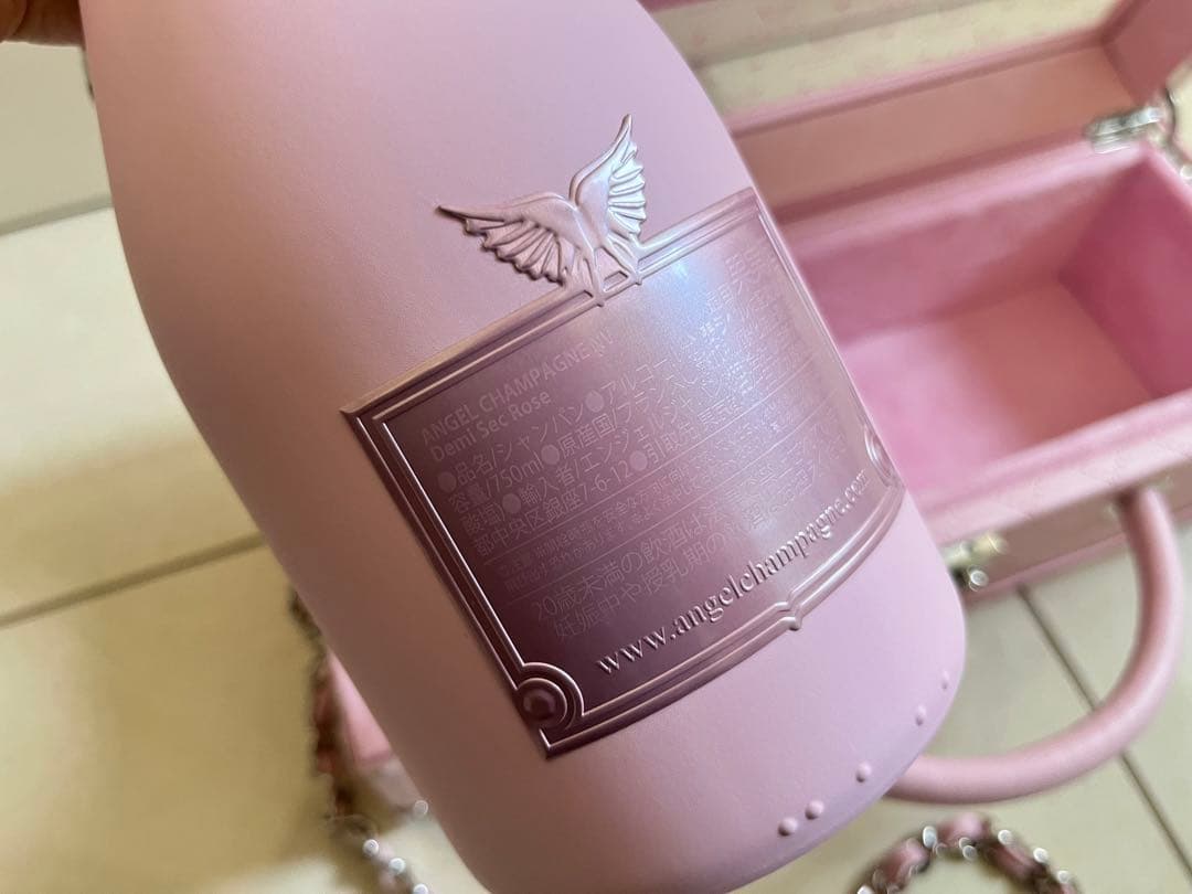 エンジェルシャンパン ドゥミセックロゼ BOX付　レザータイプ　750ml