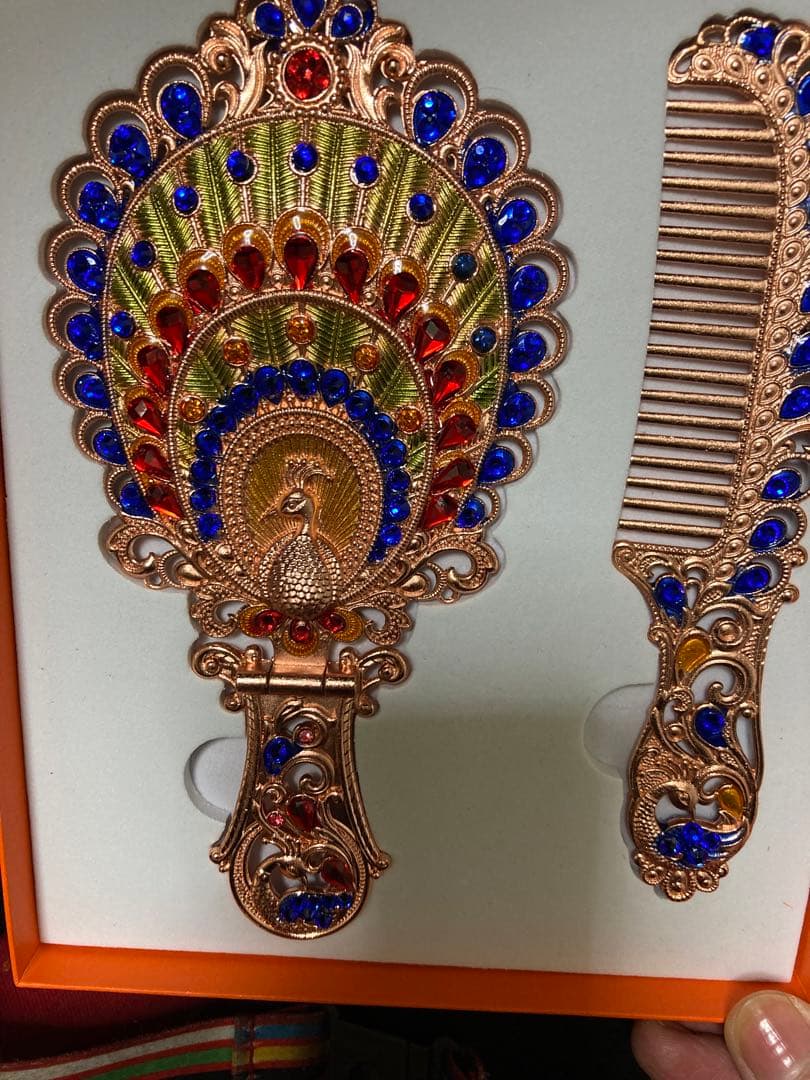 コンパクトミラーヘアブラシ