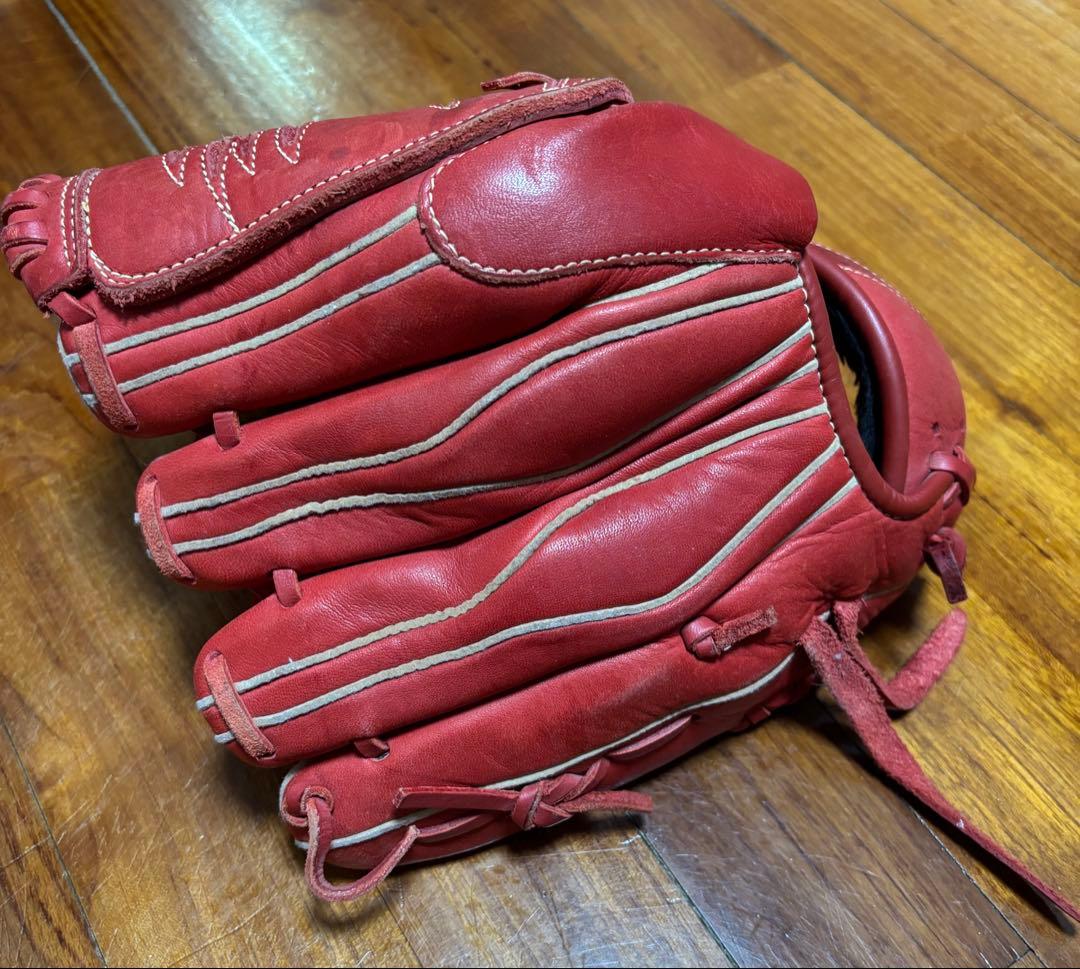 ASICS 軟式グローブ レッド